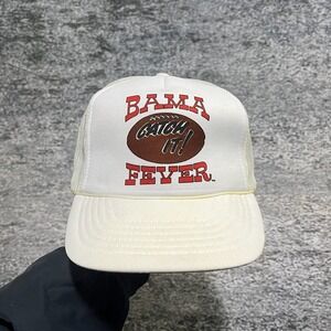 Vintage Alabama Crimson Tide Trucker Hat Snapback White Collegiate 80s 90s Cap